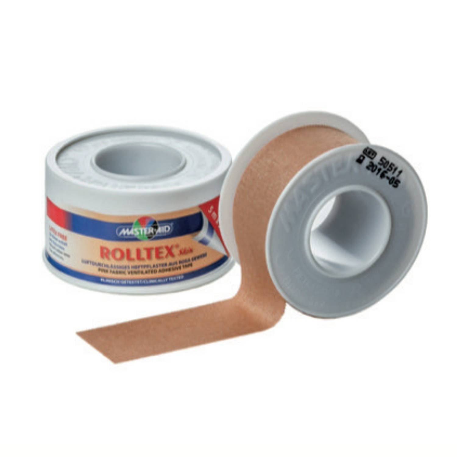 ROLLTEX® Skin - hautfarbenes Spulenpflaster mit starker Haftung (wasserabweisend) - 5 m x 1,25 cm